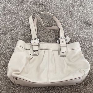 white coach handbag